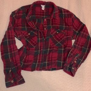 Red cropped flannel